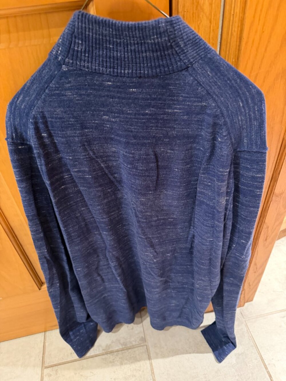 Express Blue Half Button Pullover Sweater - Picture 2 of 3